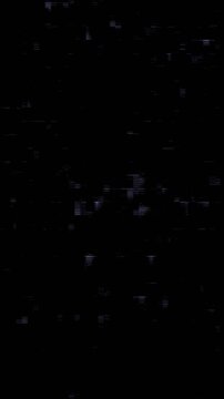 Realistic colorful static TV noise featuring analog glitch lines, VHS-style distortion, and signal corruption. Vertical Video