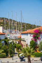 The Cesme Marina street view in Cesme Town of Turkey