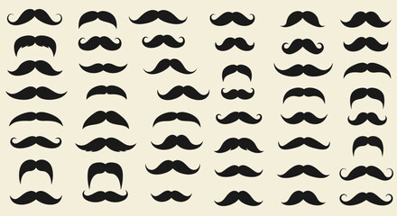 A Collection of Diverse Mustaches Featuring Various Styles and Shapes Showcasing Facial Hair Trends and Grooming Options