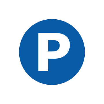 Flat vector parking icon with letter P