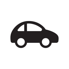 Flat view car icon silhouette black