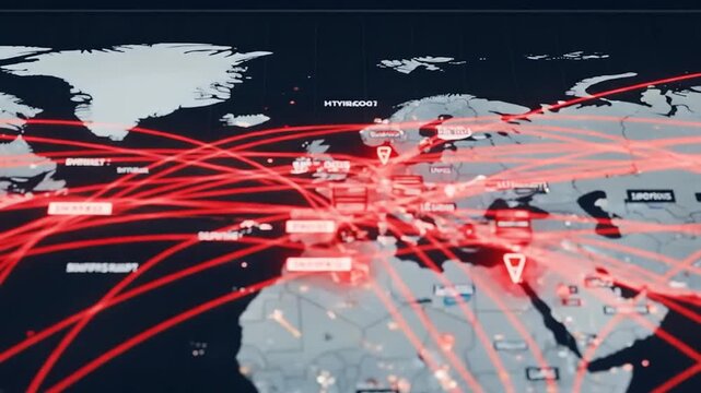 cyber attack world map graphic