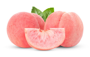 Peach isolated on transparent png (Image from camera)