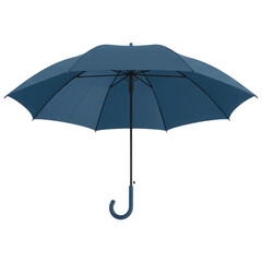 Dark blue umbrella open isolated on transparent background