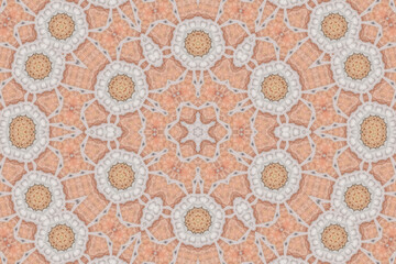 Abstract Detailed Floral Circular Pattern Texture Background in Pastel Orange
