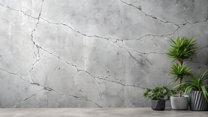 plant in a concrete wall