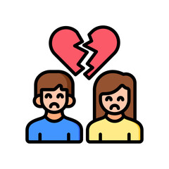 Break Up lineal color icon