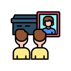 Funeral lineal color icon