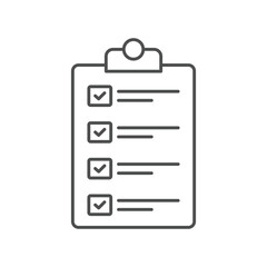 Checklist thinline icon , vector, pixel perfect, illustrator file 
