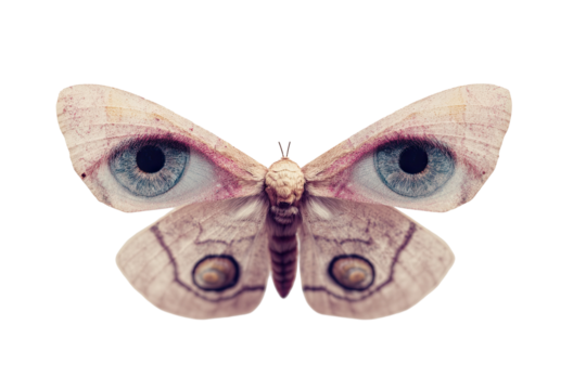 Surreal butterfly with eye patterns enhancing nature's beauty at dusk - Powered by Adobe