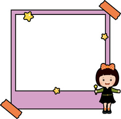 Frame template with happy girl