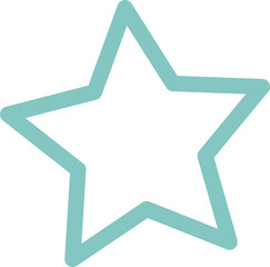 Mint green outlined star