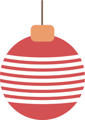 Obraz premium Red and white striped Christmas bauble