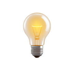 Obraz premium Glowing Light Bulb Icon with Creativity Effect on a Clear Background