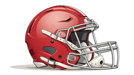  side view of set football helmet isolated on white background PNG, AI GENERATED