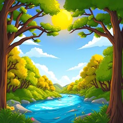 tropical island with palm trees