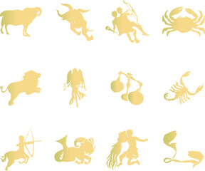 12星座ゴージャスなシルエット素材セット © foolchico