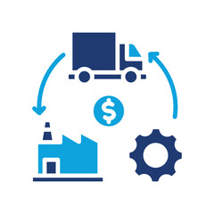 Supply Chain glyph color icon