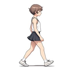 girl in a short skirt