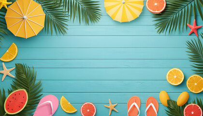 frame with fruits