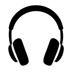 Minimalist Black Headphones Silhouette – Perfect for Music, Audio & Entertainment Apps and Design