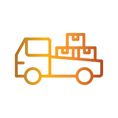 Fototapeta premium Delivery Truck Color gradient illustration vector icon which can easily modify or edit 