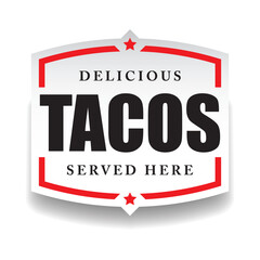 Delicious Tacos label sticker tag