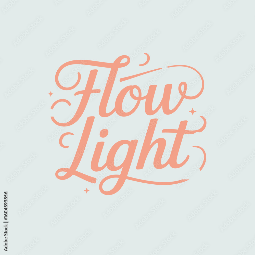 Poster elegant flow light typography with soft clouds and gradient colors on a light blue background