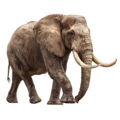 Fototapeta premium Majestic African Elephant with Long Tusks Walking Gracefully in Natural Pose