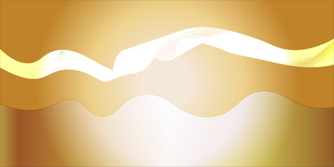 Abstract golden wave background with smooth curves and flowing white lines over a warm gradient.