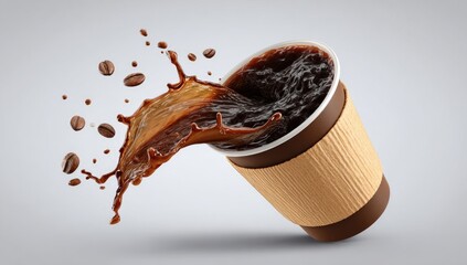 Coffee spilling from disposable cup