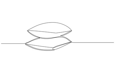 Stacked Pillows A Minimalist One-Line Drawing, Continuous Line Drawing of a Pillow
