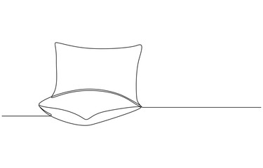 Stacked Pillows A Minimalist One-Line Drawing, Continuous Line Drawing of a Pillow
