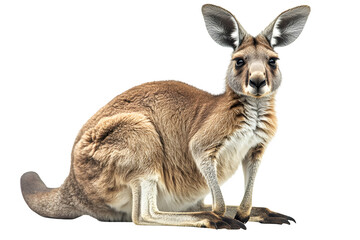 Fototapeta premium Male kangaroo isolated on white background, full length, side view