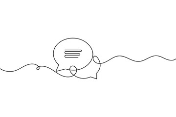 Speech bubble continuous one line drawing and minimalist style isolate outline vector illustration  © Habiza19721