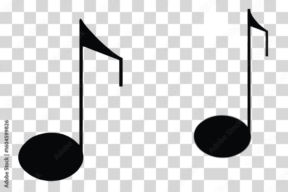Poster minimalist musical notes design simple duet illustration in vector format