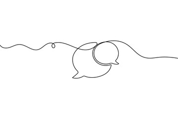 Speech bubble continuous one line drawing and minimalist style isolate outline vector illustration

