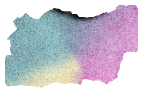 Ripped sticker shape collage with soft pastel colors and grainy edges