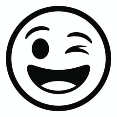 Winking smiley face with open mouth