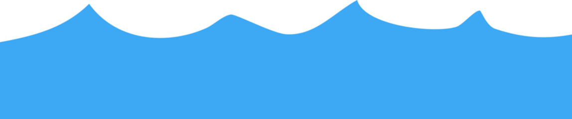 Hand drawn blue wave element with abstract line. Vector illustration.