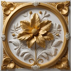 golden ornament on a wall