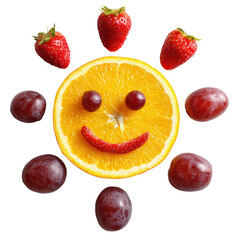 Smiling Sun Made from orange  strawberries