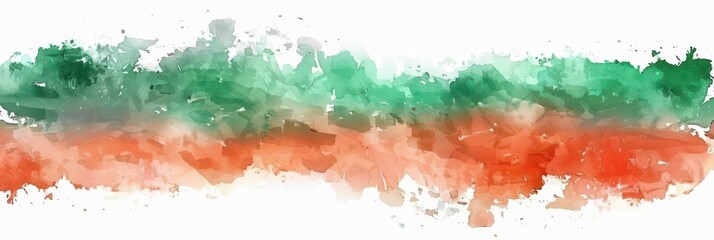 Abstract watercolor art celebrating bulgaria independence day with vibrant national colors. Horizontal banner. Copy space. Free space for text. BAckground in colors of flag of Bulgaria