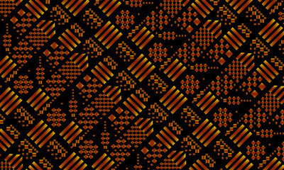 Ikat ethnic pattern background. gold metallic abstract background. luxury shapes background.