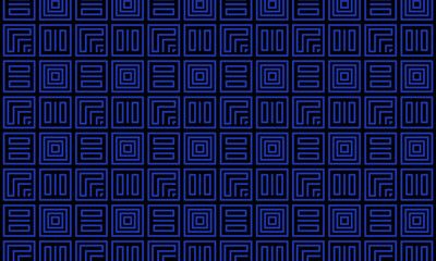 Ikat ethnic pattern background. dark blue squares abstract background. aztec ancient background.