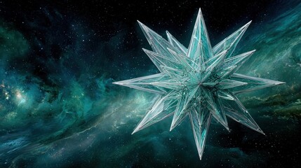 Fototapeta premium Star-like crystal in deep space