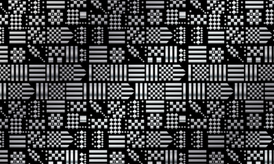 Ikat ethnic pattern background. black and white retro  abstract background. minimal culture background.