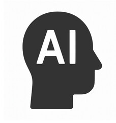 AI Head Icon &ndash; Human Intelligence Concept