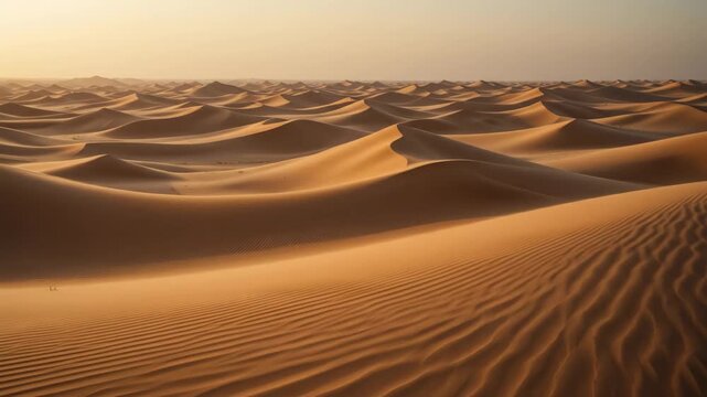 Endless Golden Sand Dunes at Sunset