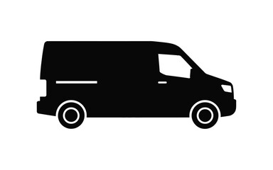 Black silhouette of a cargo van